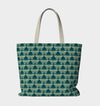 large tote . teal butterflies
