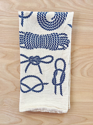 flower sack tea towel . nautical knots