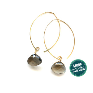 last call . earrings . faceted oblong briolette core