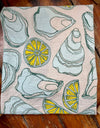 flower sack tea towel . oysters