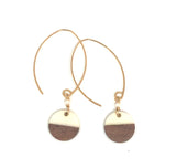earrings . wood resin discs