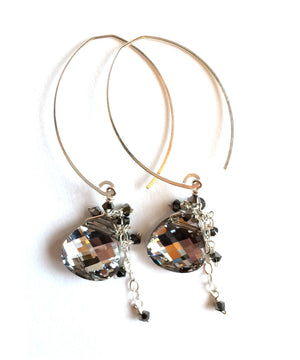 last call earrings . sparkle on sparkle . ice with diamond