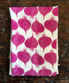 flour sack tea towel . red onions