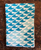 flour sack tea towel . new waves