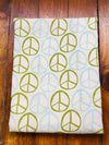 flour sack tea towel. peace signs