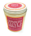 candle . seasonal soy wax . cranberry, clove + orange peel